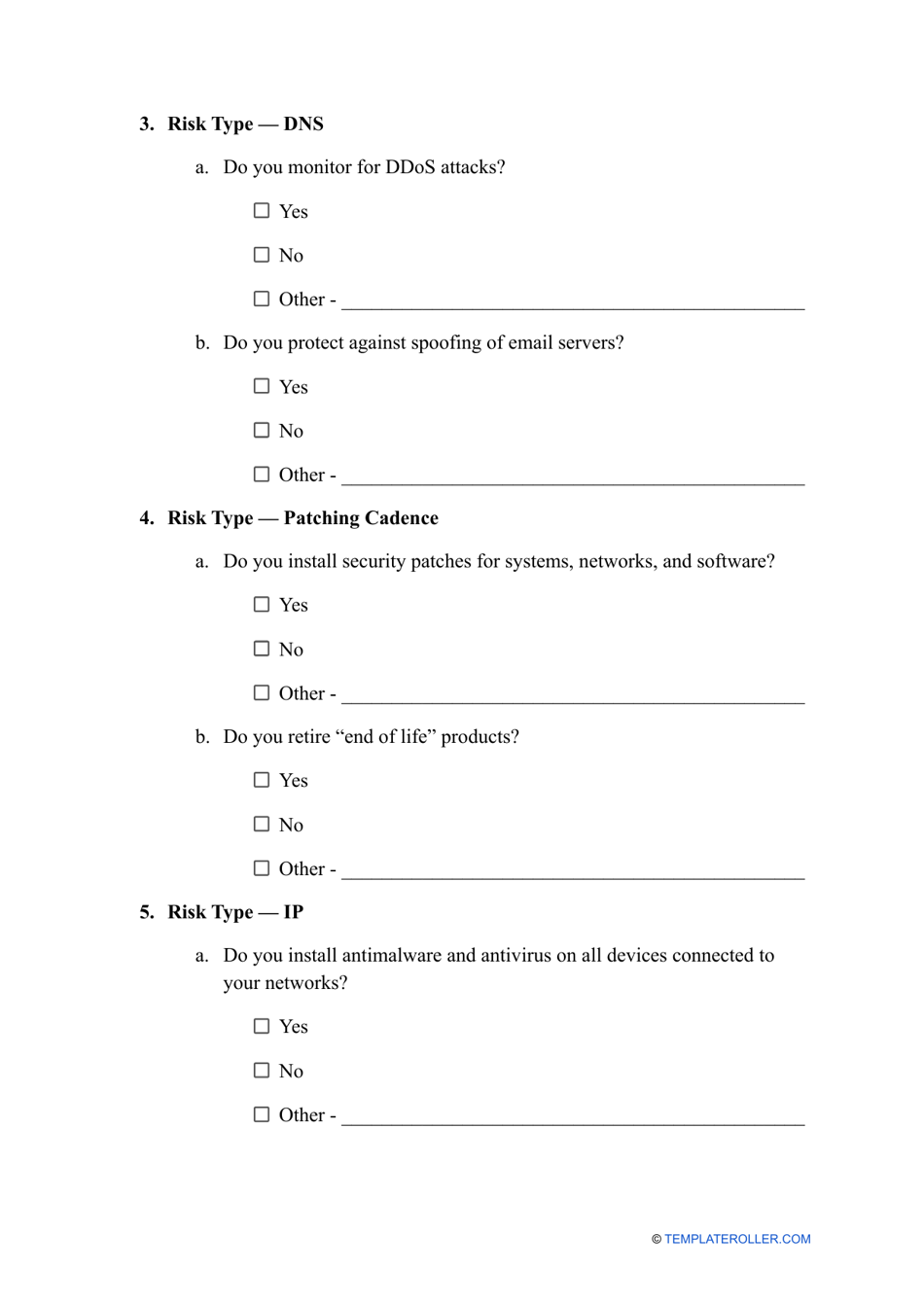 Vendor Risk Assessment Template, Page 5