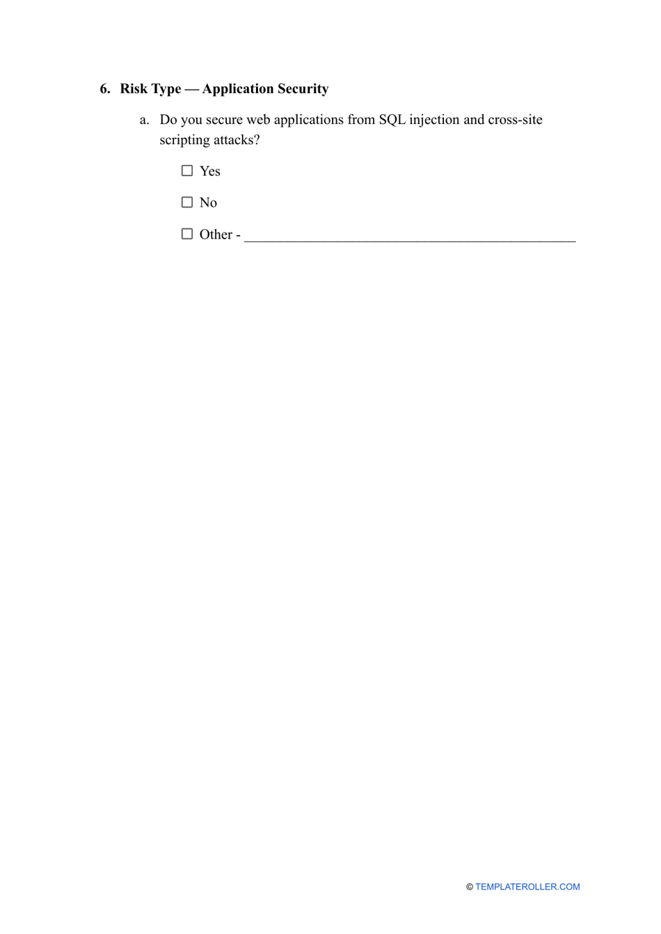 Vendor Risk Assessment Template, Page 6