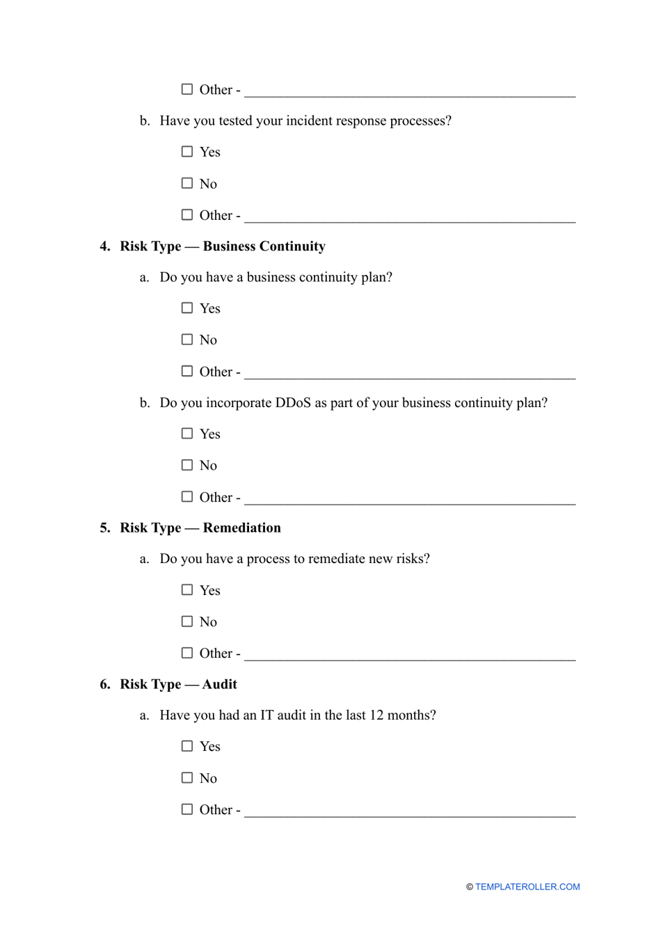 Vendor Risk Assessment Template, Page 8