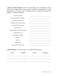 HIPAA Risk Assessment Template, Page 10