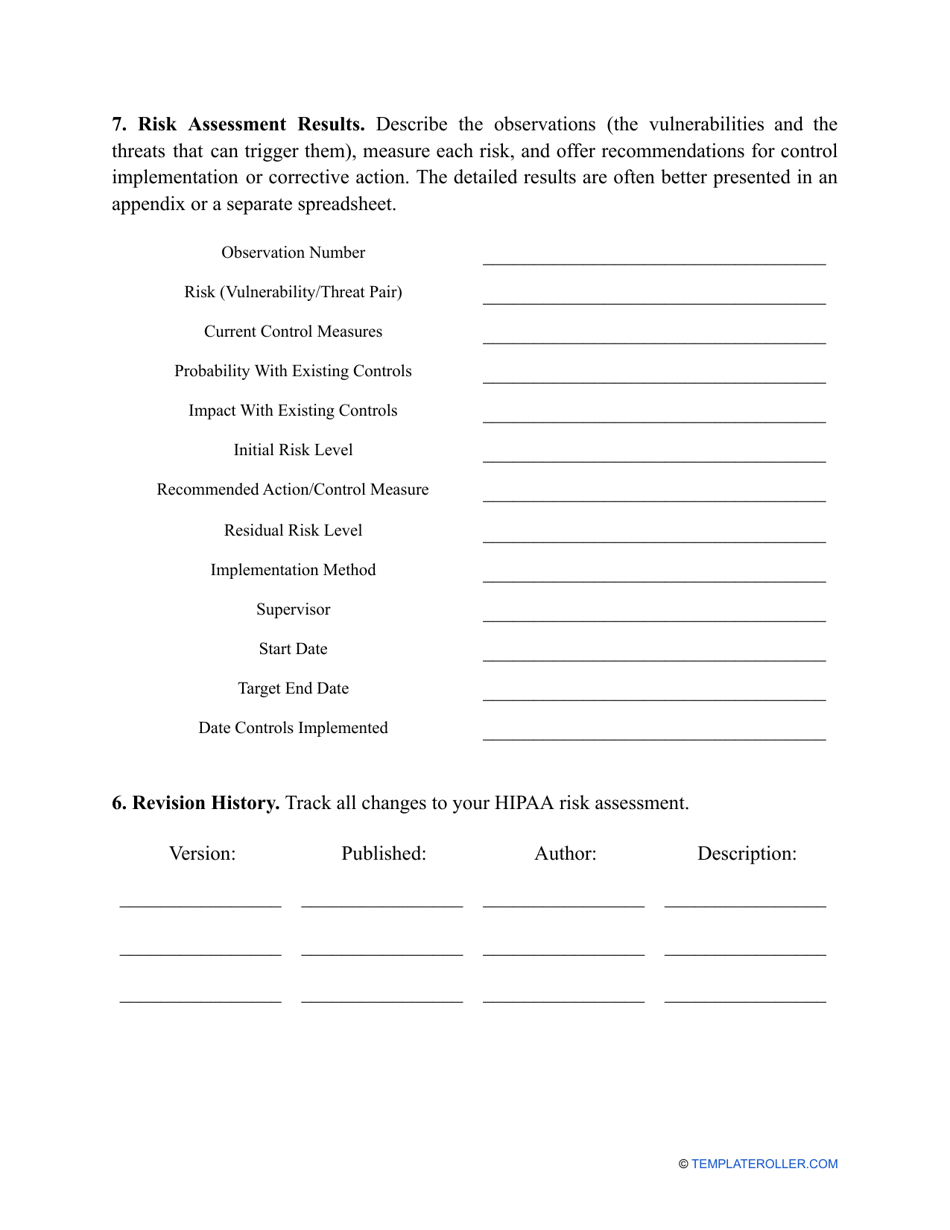 HIPAA Risk Assessment Template, Page 10