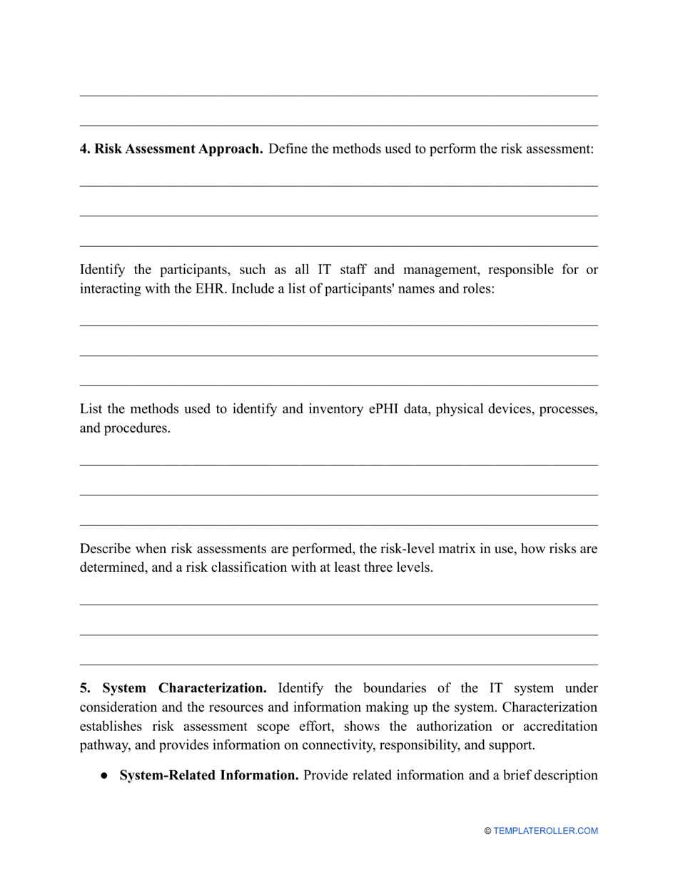 HIPAA Risk Assessment Template, Page 6