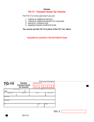 Document preview: Form TG-1V Kansas Transient Guest Tax Voucher - Kansas