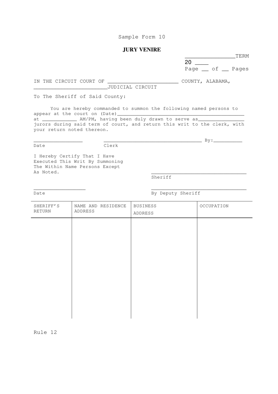 Sample Form 10 Fill Out, Sign Online and Download Fillable PDF