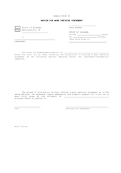 Document preview: Sample Form 15 Motion for More Definite Statement - Alabama