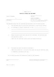 Document preview: Sample Form 20 Motion to Dismiss the Indictment - Alabama
