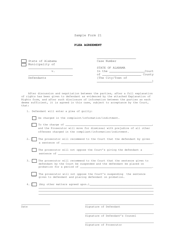 Sample Form 21 Plea Agreement - Alabama