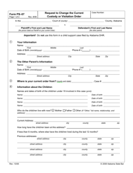 Form PS-07 Request to Change the Current Custody or Visitation Order - Alabama, Page 2