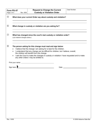 Form PS-07 Request to Change the Current Custody or Visitation Order - Alabama, Page 3
