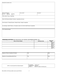 Form BCAL-4605 Incident Report - Michigan, Page 2