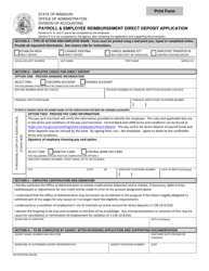 Document preview: Payroll & Employee Reimbursement Direct Deposit Application - Missouri