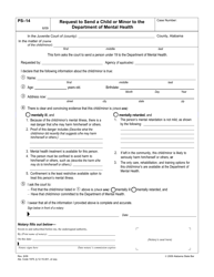Document preview: Form PS-14 Request to Send a Child or Minor to the Department of Mental Health - Alabama