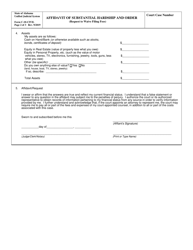 Form C-10-CIVIL Affidavit of Substantial Hardship and Order - Alabama, Page 2