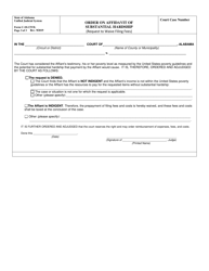 Form C-10-CIVIL Affidavit of Substantial Hardship and Order - Alabama, Page 3