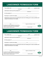 &quot;Landowner Permission Form&quot; - North Carolina