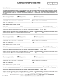 Document preview: Form CR-18 Kansas Ownership Change Form - Kansas