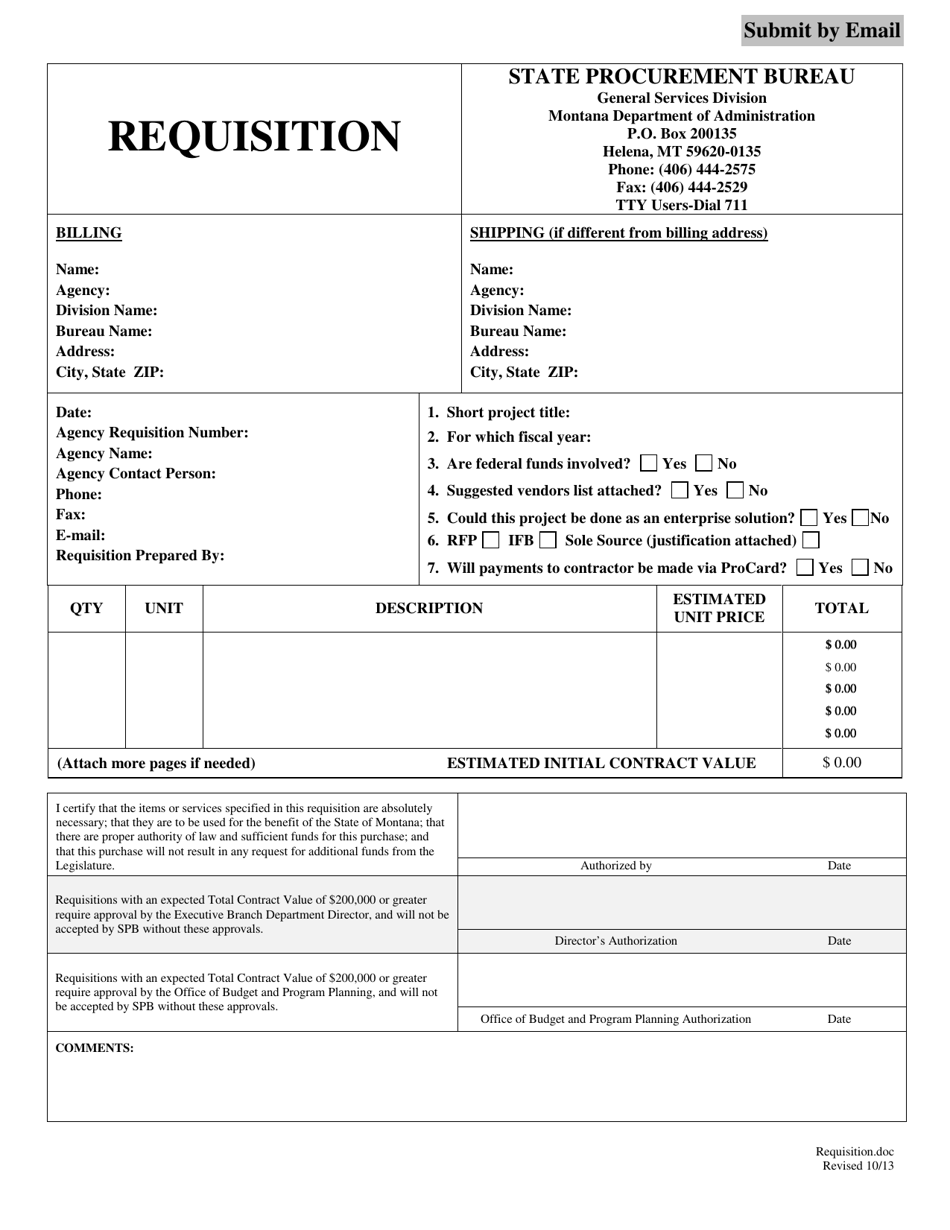 Requisition - Montana, Page 1