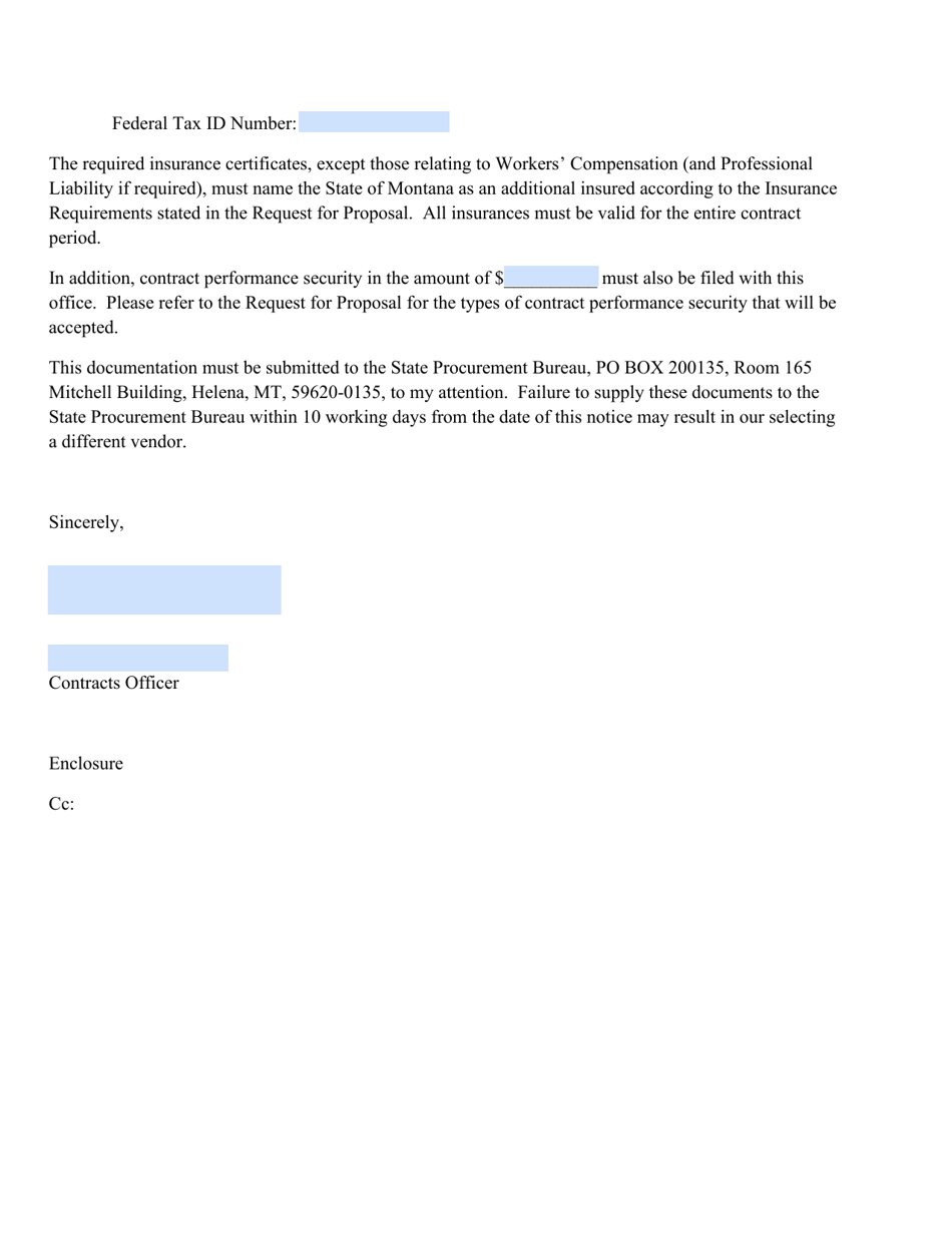 Request for Proposal Request for Documents Notice - Montana, Page 2