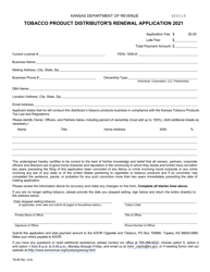Form TB-86 Tobacco Product Distributor&#039;s Renewal Application - Kansas, Page 2