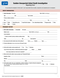 Sudden Unexpected Infant Death Investigation Reporting Form