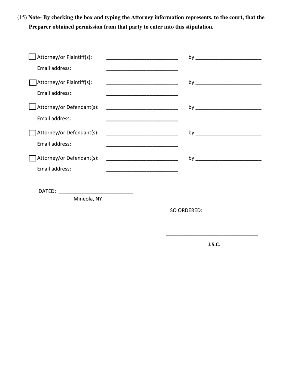 Preliminary Conference Stipulation and Order - Nassau County, New York, Page 4