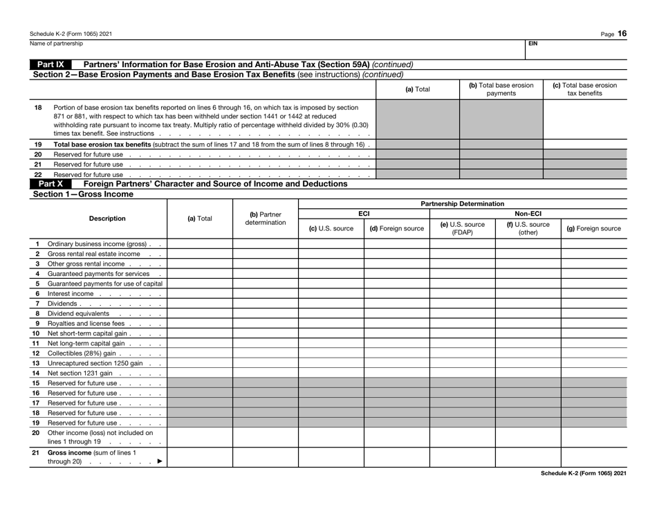 IRS Form 1065 Schedule K-2 Partners Distributive Share Items - International, Page 16