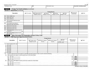 IRS Form 1120-S Schedule K-3 Shareholder&#039;s Share of Income, Deductions, Credits, Etc. - International, Page 6