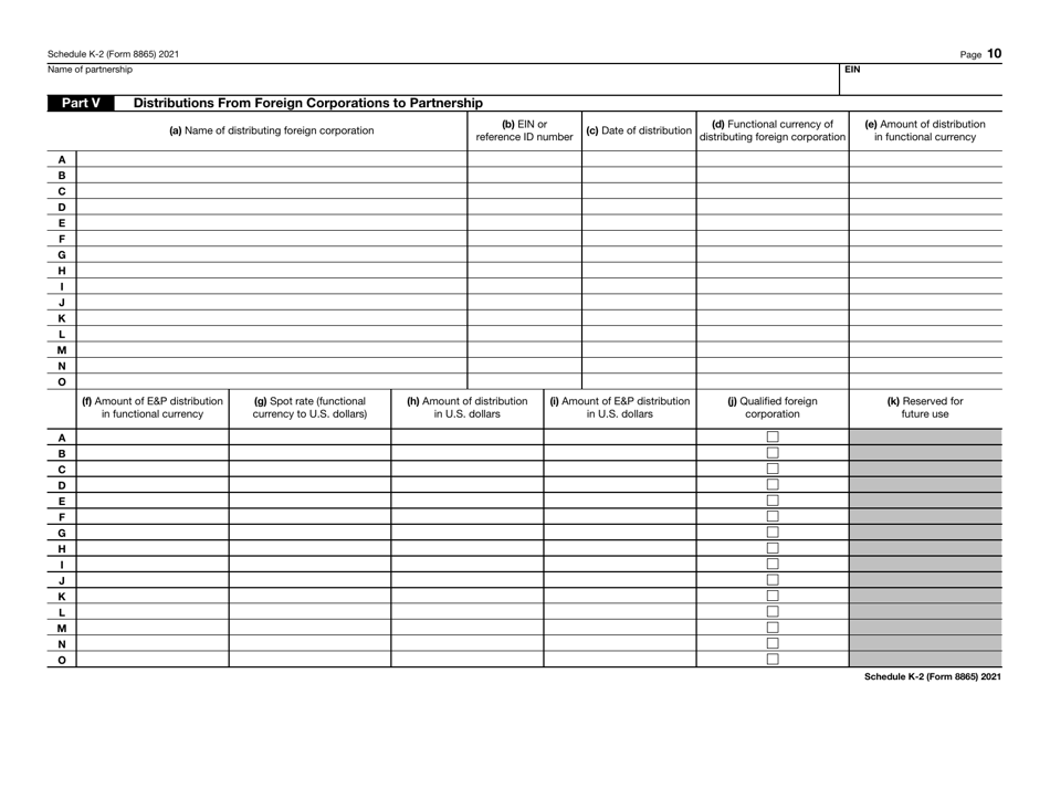 IRS Form 8865 Schedule K-2 Partners Distributive Share Items - International, Page 10