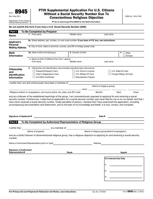IRS Form 8945  Printable Pdf