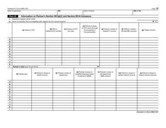 IRS Form 8865 Schedule K-3 Partner&#039;s Share of Income, Deductions, Credits, Etc. - International, Page 12
