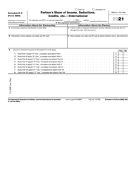 IRS Form 8865 Schedule K-3 Partner&#039;s Share of Income, Deductions, Credits, Etc. - International