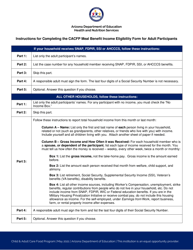 Document preview: Instructions for CACFP Meal Benefit Income Eligibility Form for Adult Participants - Arizona (English/Spanish)