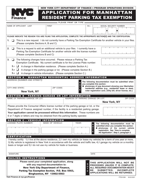 Form PTEA1099  Printable Pdf