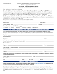 Document preview: Form AAA-1346A Medical Need Verification - Arizona
