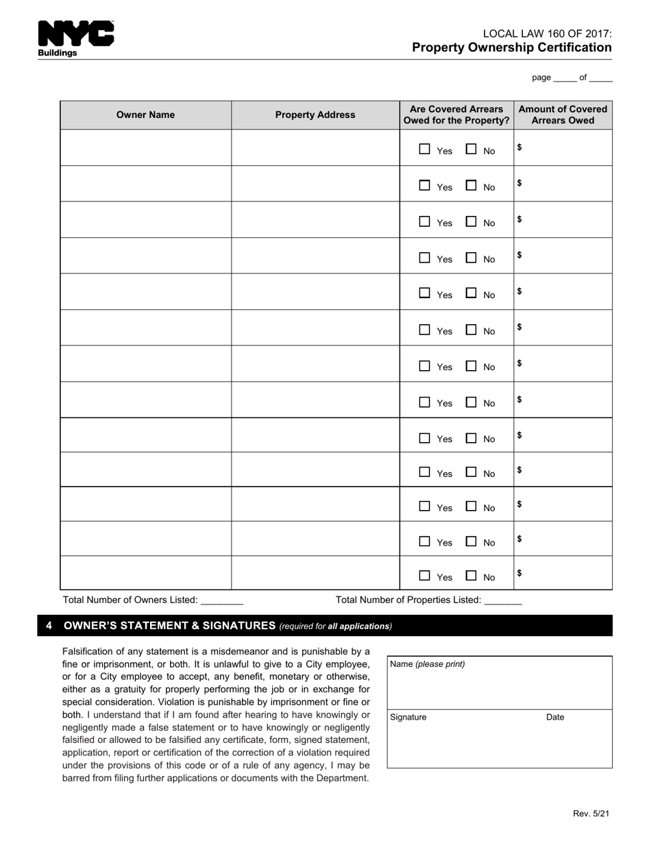 Property Ownership Certification - New York City, Page 3