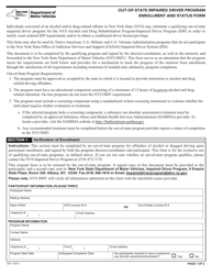 Form DS-1 Out-of-State Impaired Driver Program Enrollment and Status Form - New York