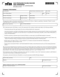 Document preview: Form SFN29405 Gas Producer Filing Waiver and Agreement - North Dakota