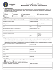 Form M-5008-R Appointment of Taxpayer Representative - New Jersey