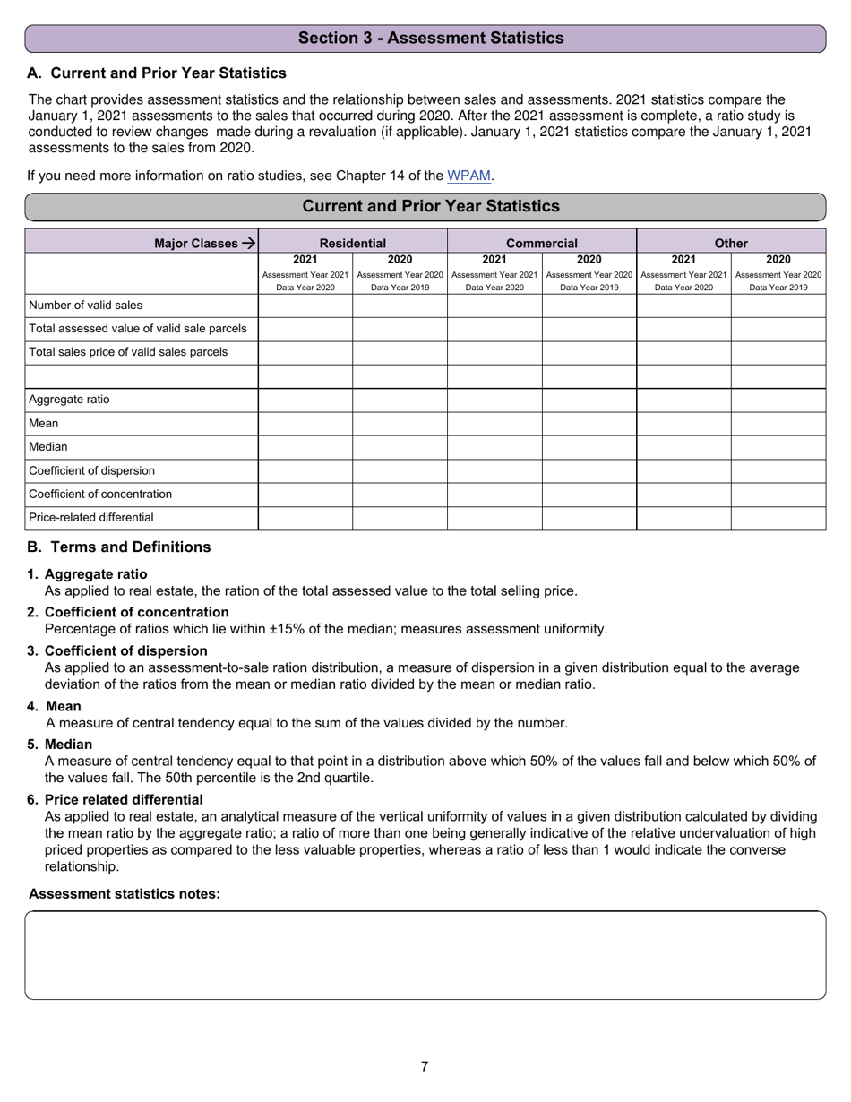 Form PR-800 Annual Assessment Report - Wisconsin, Page 7