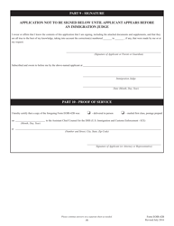Form EOIR-42B Application for Cancellation of Removal and Adjustment of Status for Certain Nonpermanent Residents, Page 13