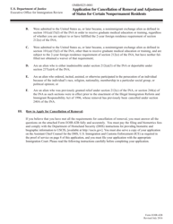 Form EOIR-42B Application for Cancellation of Removal and Adjustment of Status for Certain Nonpermanent Residents, Page 2