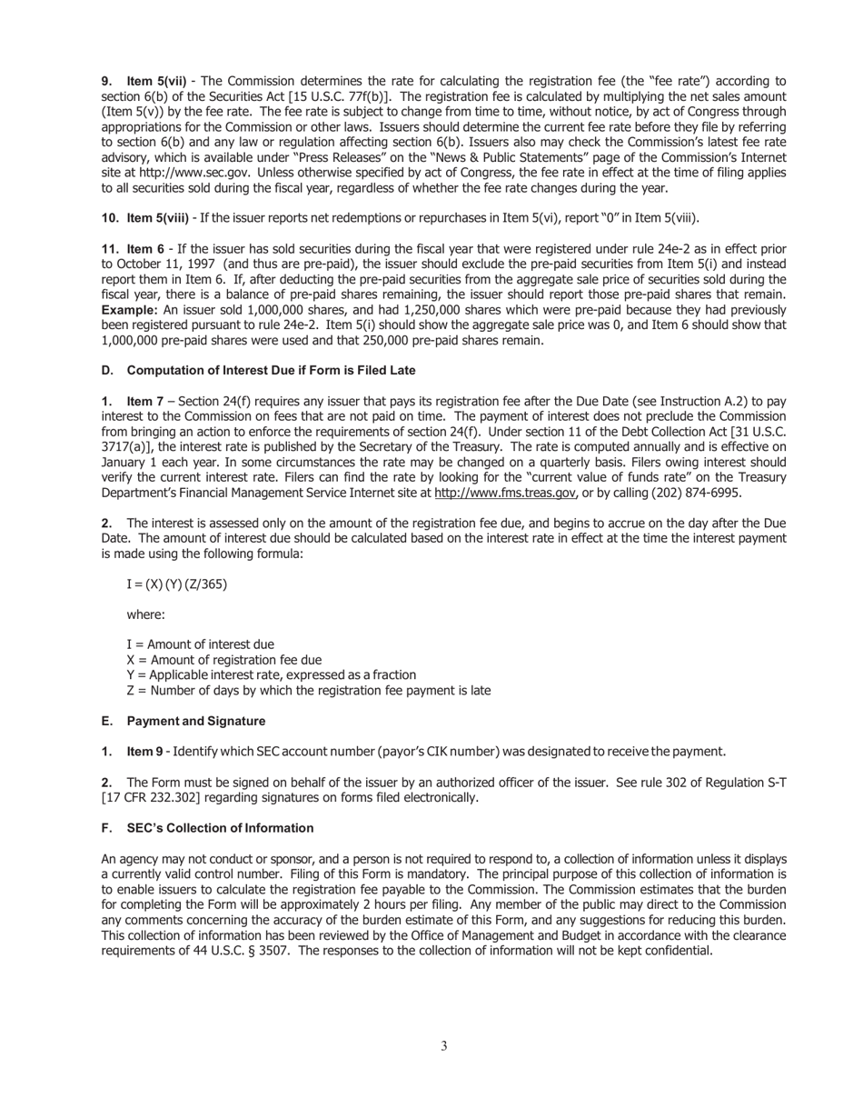 SEC Form 2393 (24F-2) Annual Notice of Securities Sold Pursuant to Rule 24f-2, Page 6