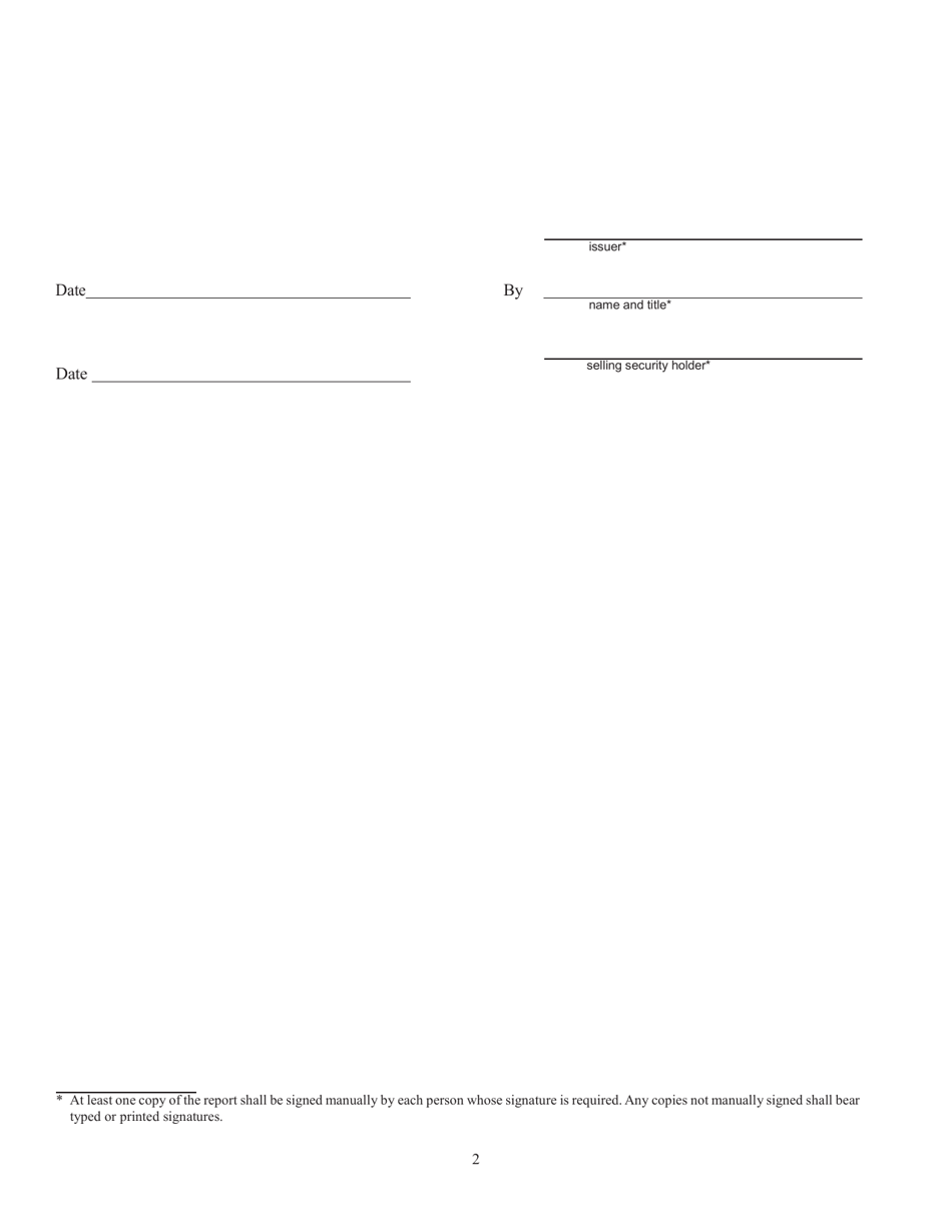SEC Form 1808 (2-E) Report Pursuant to Rule 609 of Regulation E, Page 2