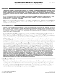 Form OF306 &quot;Declaration for Federal Employment&quot;