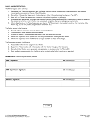 OPM Form 1308 Presidential Management Fellow (Pmf) Mentoring Agreement, Page 2