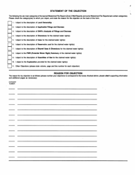 Mandatory Form for Objections to the Hydrographic Survey Report for the San Pedro River Watershed - County of Maricopa, Arizona, Page 2
