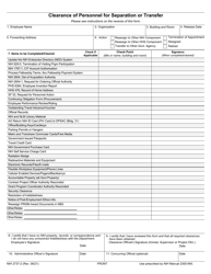 Document preview: Form NIH2737-2 Clearance of Personnel for Separation or Transfer