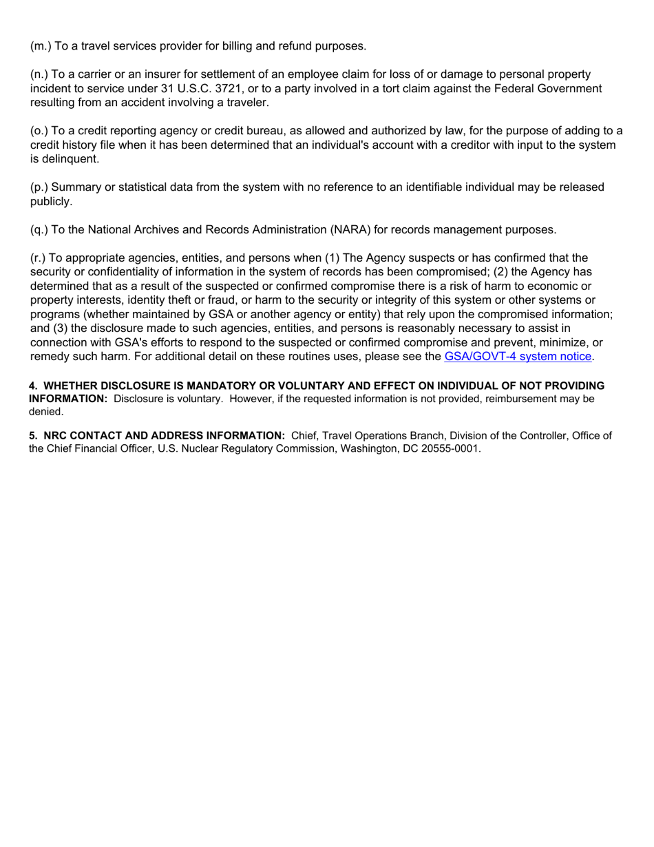 NRC Form 64 Travel Voucher - Schedule of Expenses and Amount Claimed, Page 4