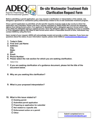 Document preview: On-Site Wastewater Treatment Rule Clarification Request Form - Arizona