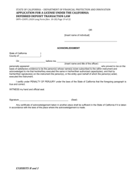 Form DFPI-CDDTL2020 Application for a License Under the California Deferred Deposit Transaction Law - Long Form - California, Page 19